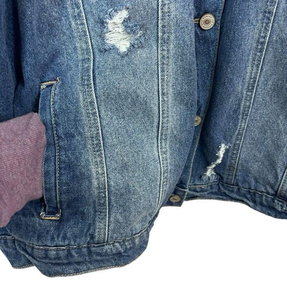 KanCan Plus Size Maurices Jean Jacket Distressed Denim Fall Capsule Size 4X - Picture 5 of 8